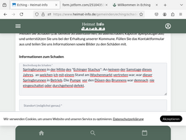 Screenshot Schadensmeldung